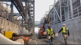 Ironwork: installing some beams and grating