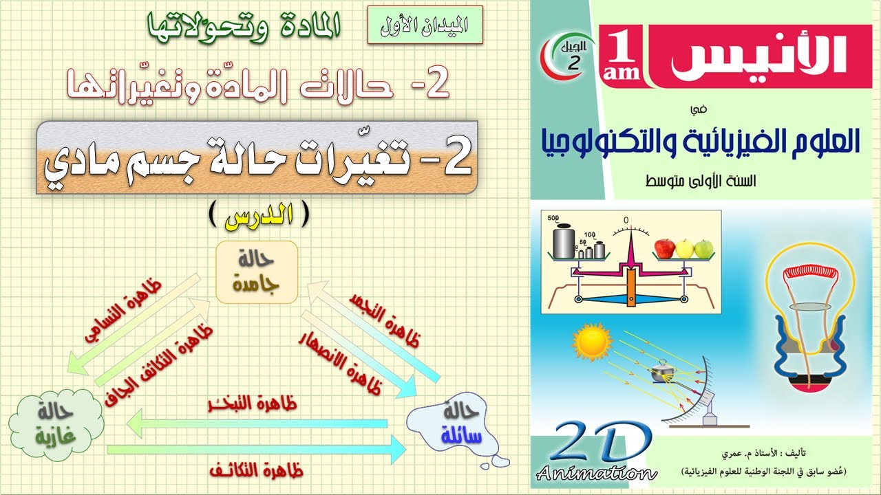 2 تغيّرات حالة جسم مادي الدرس - YouTube