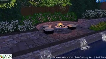 3D Pool and Landscape Design for a Small Backyard by Rowan Landscape and Pools