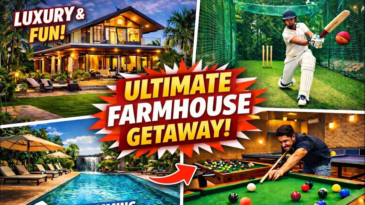 A Day in Hyderabad Farmhouse | Pool + Net Cricket+ Indoor Games FullVlog #farmhouse #dayout #friends