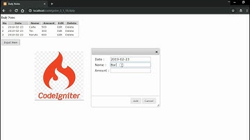 Codeigniter 3.1.10 Add, Edit, Delete, jquery ajax, jquery-ui