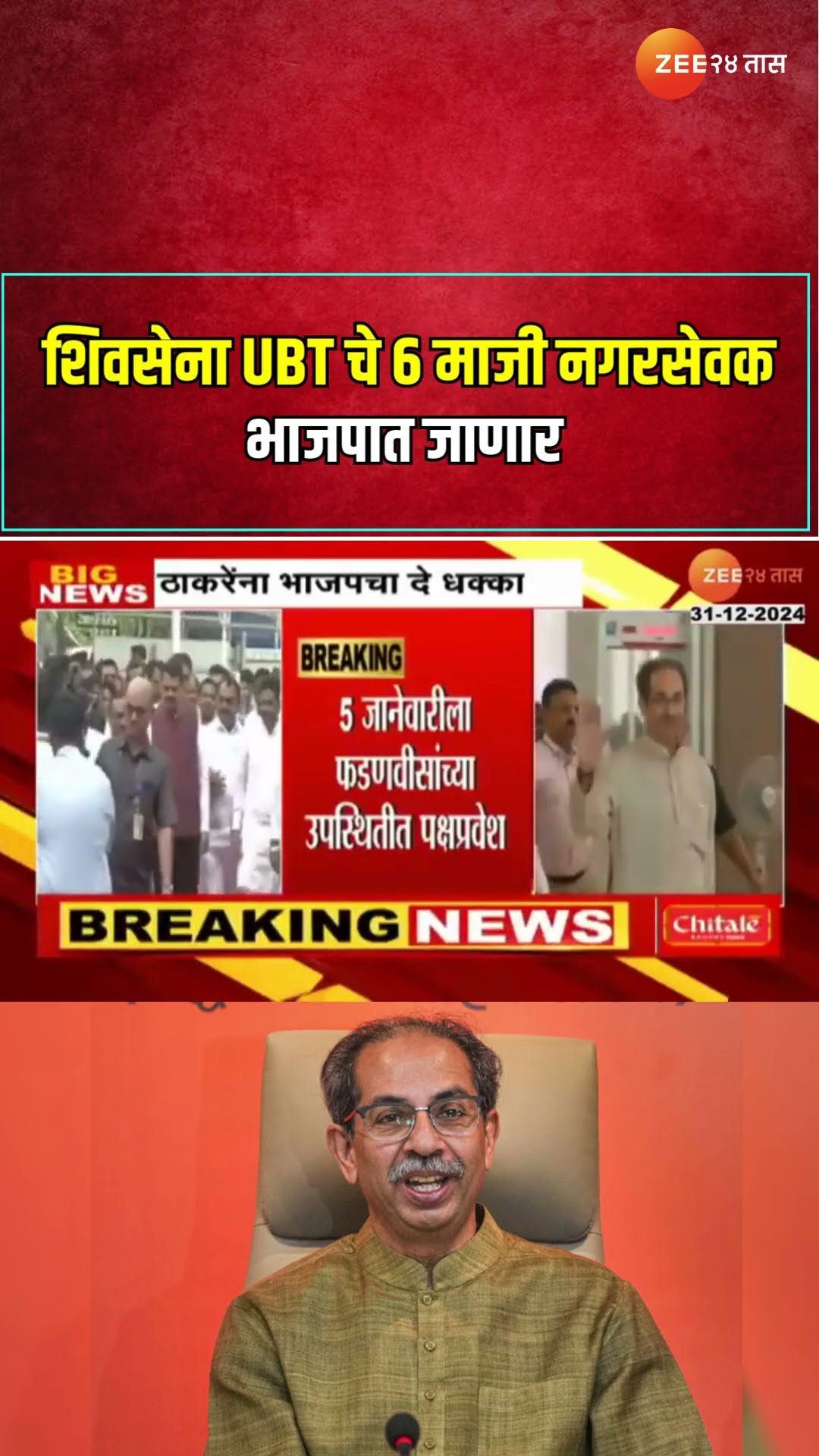 Uddhav Thackeray | शिवसेना UBT चे ६ माजी नगरसेवक भाजपात जाणार