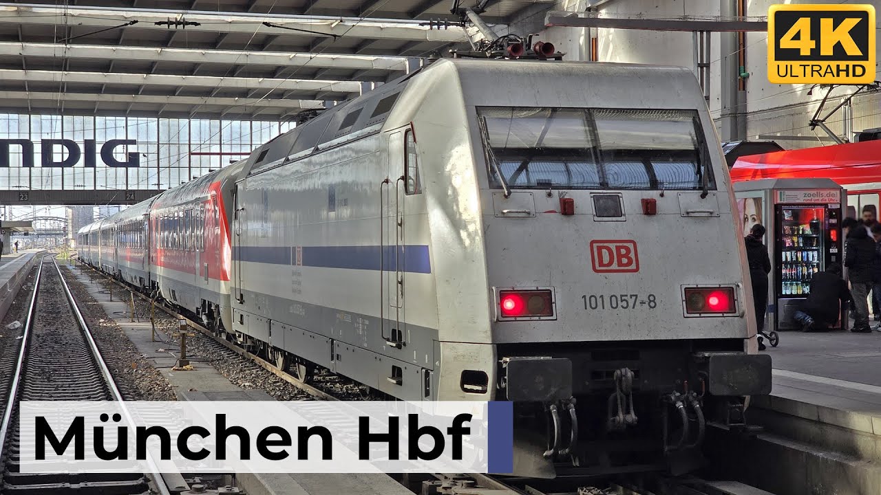 München Hbf 15.11.2025 - Vielseitiger Bahnverkehr mit internationalen Zügen, Lokwechsel & Delay