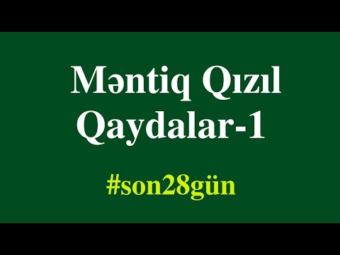 🔴 Məntiq Qızıl Qaydalar-1 | Rəşadət Şərifov | #Son28