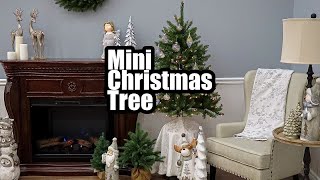 Review Pre Lit Artificial Mini Christmas Tree   Elegant 4ft Green Dunhill Fir with White Lights & St