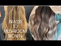 FOILAYAGE & COLOR MELT | Brassy Hair To MUSHROOM BROWN Tutorial