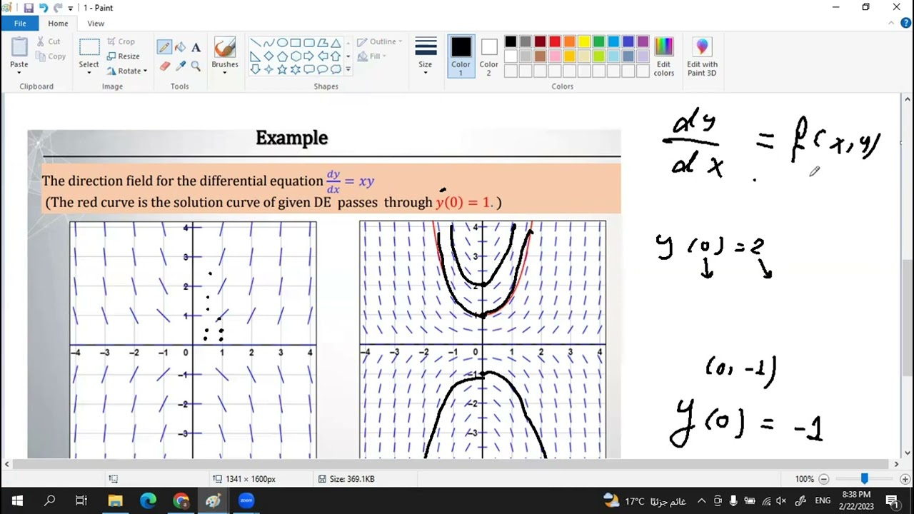 AUM - Ch. 2.1 Solution Curves Without A Solution - Part 1  شرح - differential equations