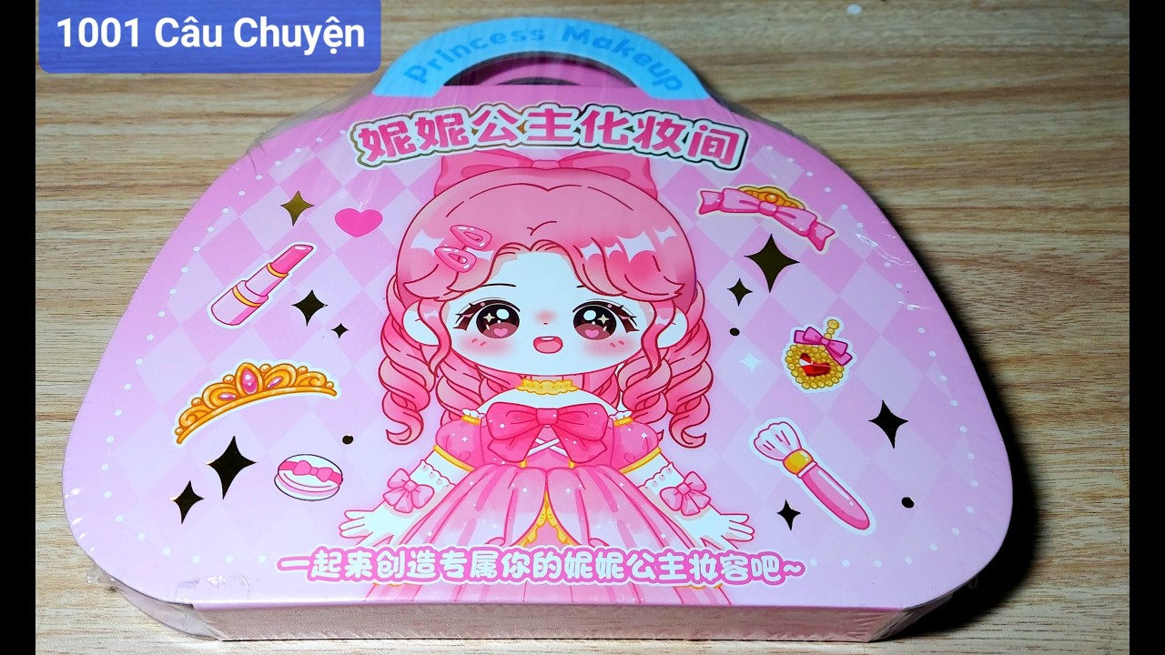 Hướng dẫn tạo sticker Công chúa Trang điểm son môi,Đánh má hồng, kẻ mắt,Đính đá/Làm tóc-May váy cute