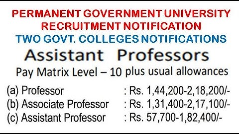 Permanent Assistant Professor Vacancies in Govt. University | with/with out UGC NET  |  1,82,400 pm
