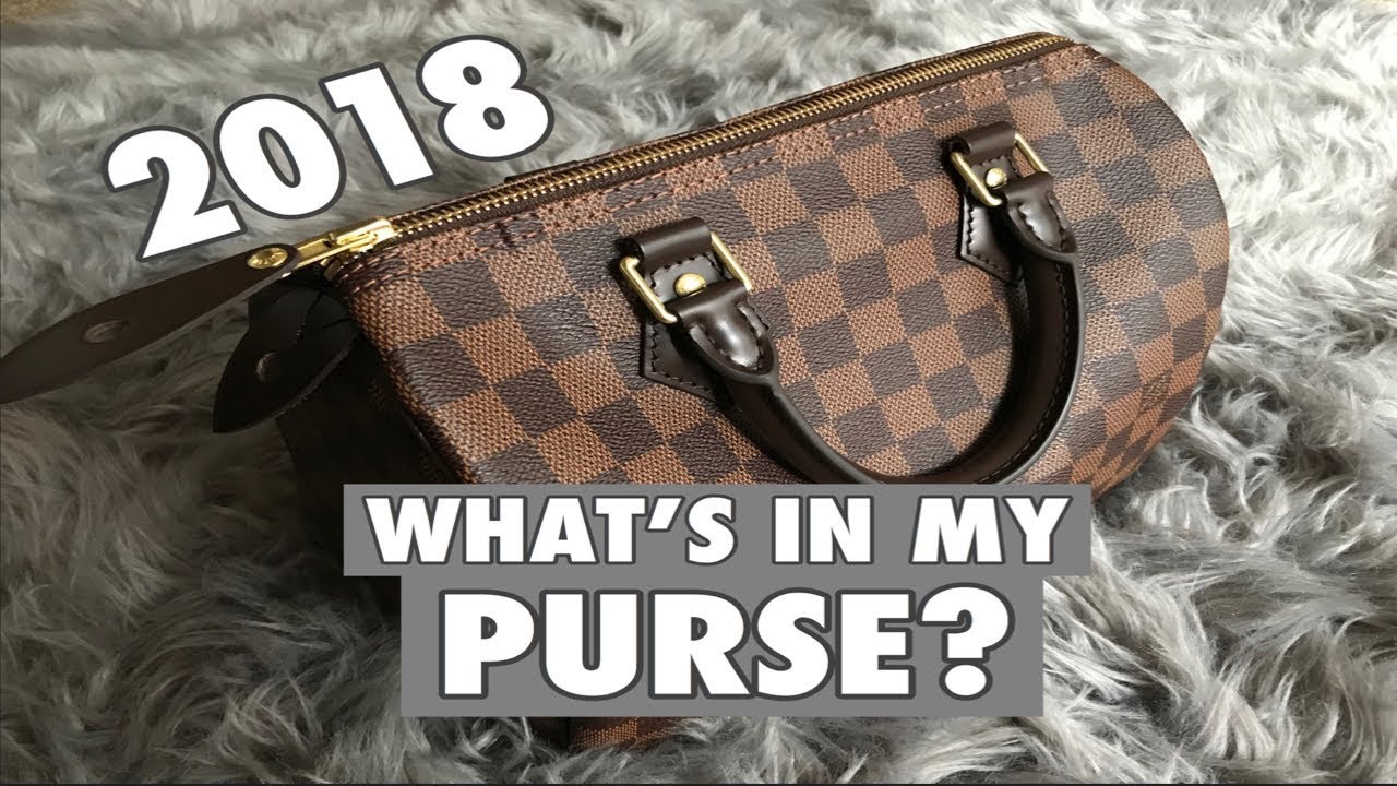 WHAT’S IN MY PURSE 2018? Louis Vuitton Speedy 25 | Vanty San - YouTube