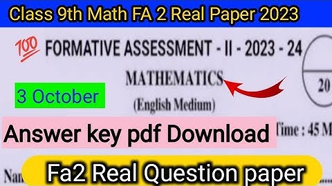 ap Fa2 9th Maths Question paper 2023-24|| ap Fa2 math question Paper 2023