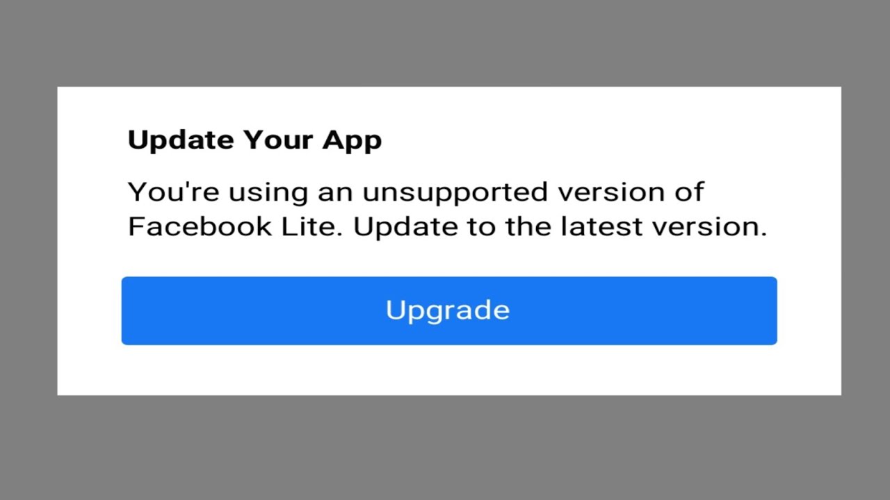 You're Using Unsupported Version of Facebooklite | Facebook Lite ...