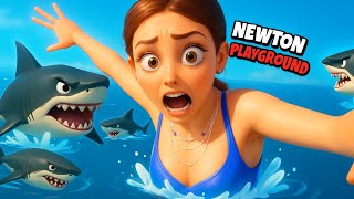 Arme Frau Ins Wer Voller Haie Geworfen... - Newtons Playground Vr