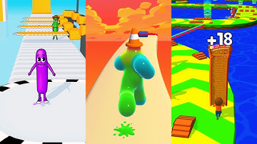 Blob Runner 3D vs Wacky Run vs Shortcut 3D lvl up - Gameplay Walkthrough android ios