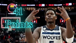 Anthony Edwards Is Clutch. Scores 41 Points