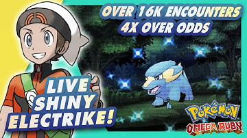 LIVE! INSANE 4x OVER ODDS SHINY ELECTRIKE in Omega Ruby after 16,823 REs!