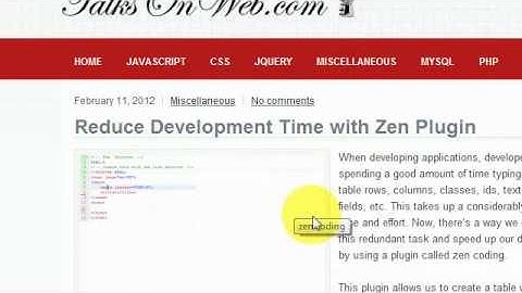 Less and Faster HTML with Zen Coding Plugin - Part 3