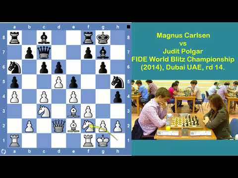 Magnus Carlsen vs Judit Polgar FIDE World Blitz Championship (2014), Dubai  UAE, rd 14. 