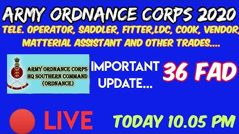Army Ordnance Corps Important Update|AOC Result 2020|36 FAD