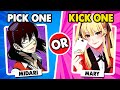 ✅PICK ONE, KICK ONE ❌ RANDOM ANIME CHARACTERS (fun quiz) | Anime Quiz @brainitquiz