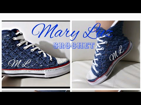 tenis converse tejidos a crochet para adulto