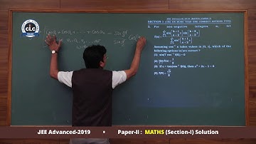 JEE Advanced-2019 (Paper-II) Maths Section -I Video Solution