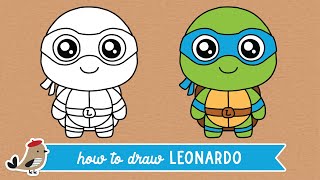 How To Draw Leonardo From Teenage Mutant Ninja Turtles | Easy Drawing For Kids