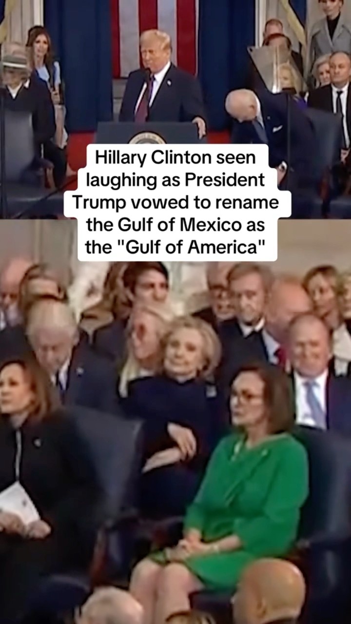 Hillary Clinton seen laughing as Trump vows to rename Gulf of Mexico #shorts