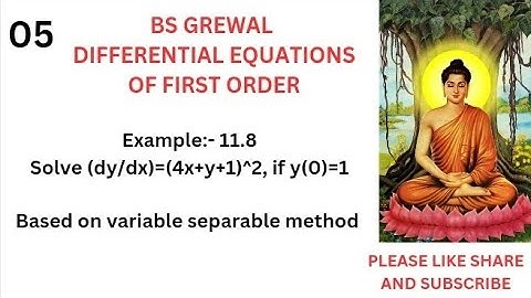 solve (dy/dx)=(4x+y+1)^2, if y(0)=1 || variable separable method || BS Grewal Example 11.8 || #viral