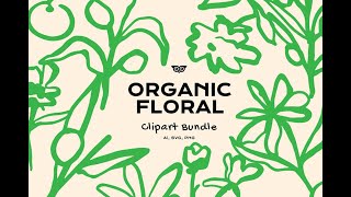 Organic Floral Clipart Bundle Stock Graphics Download