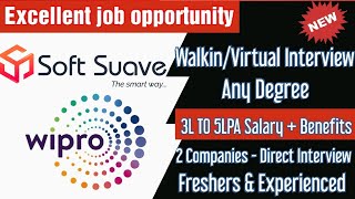 Walkin & Virtual Interview -💥Wipro ltd,Soft Suave ltd | Any Degree - 3LPA Salary / Full Job Details screenshot 3