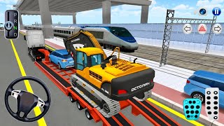 Heavy Excavator & Old Kia Carnival Transport Challenge! 🚧 Huge Trailer Truck Driving Simulator 2026 screenshot 1