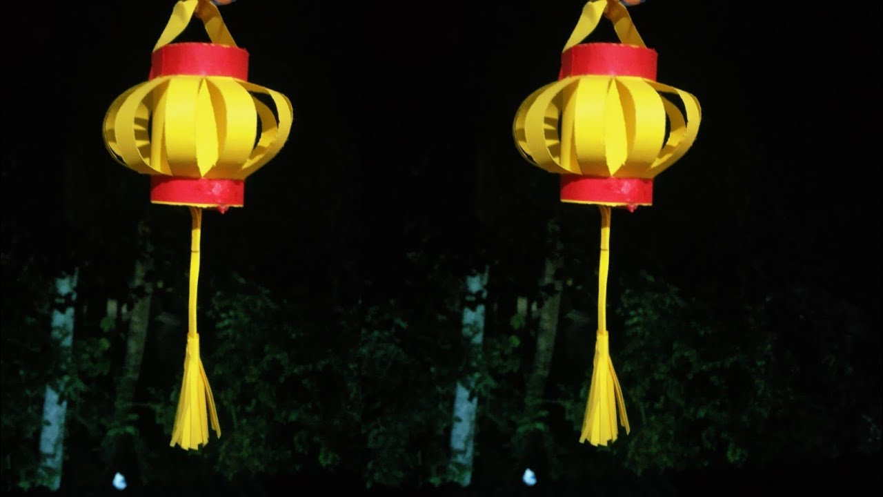How to Make an Easy Colorful Lantern Diy lantern with A4 paper Easy