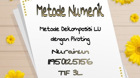 Metode Dekomposisi LU dengan Pivoting