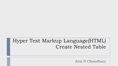 20. HTML Nested Table