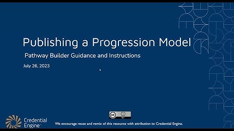 Credential Registry Pathway Builder: Publishing a Progression Model