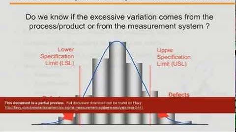 Six Sigma - Measurement Systems Analysis