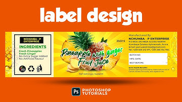 How to create FRUIT JUICE label design in Photoshop