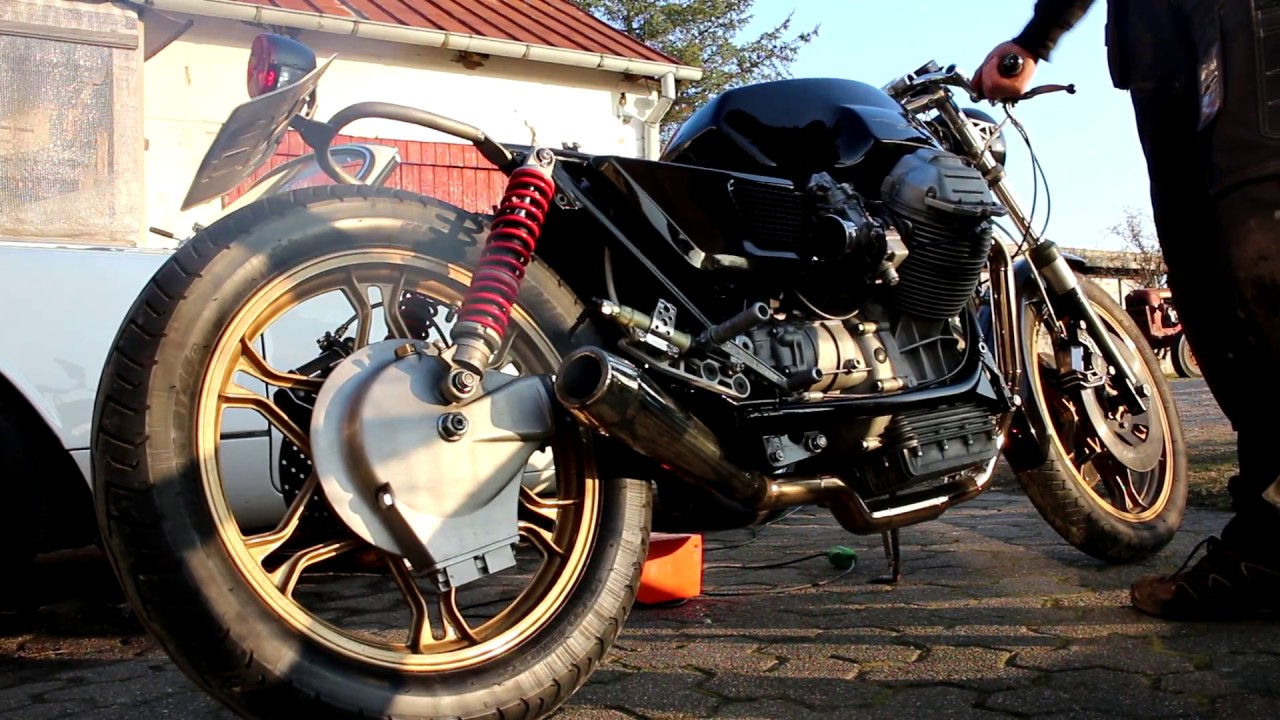 moto guzzi cafe racer sound! - YouTube