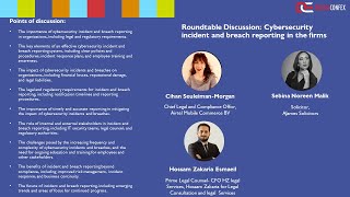 Roundtable Discussion: Cybersecurity incident and breach reporting in the firms
