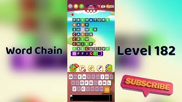 Word Chain Level 182 Answers 🔗 | Easy Solutions & Tips