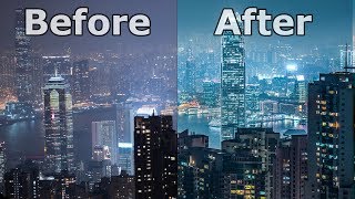 Cityscape Night Photography - From RAW File To Final Photo in 5 Minutes!! - Lightroom Tutorial