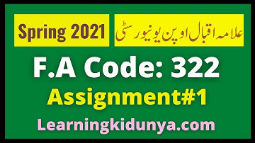 AIOU Solved Assignment 1 Code 322 Spring 2021 | Learning ki dunya | Aiou Assignments