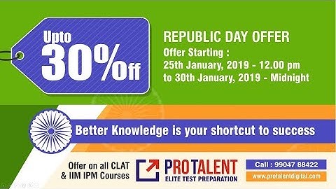 Special Republic Day 2019 Offer - Get 30% OFF on CLAT Test Series & Study Material