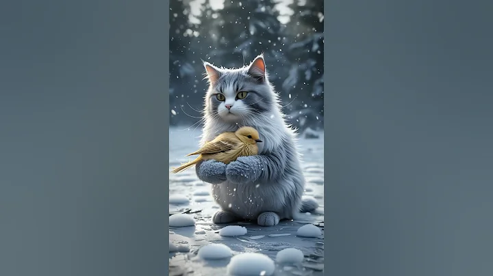 Watch the video about A munchkin cat saves a injured baby bird🐦 #cuteanimals #animalrescue #cutecat #cat #ai #catlover