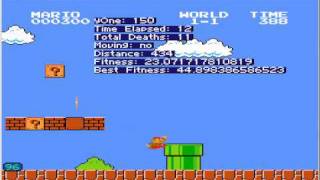 Genetic Algorithms: Mario level 1-1 Completely Random Jumping.