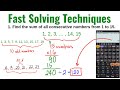 Fast solving techniques  consecutive numbers