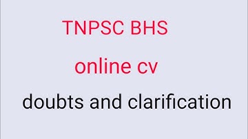 tnpsc bhs online cv doubts