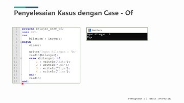 Pemrograman Pascal : Pertemuan 7-Case Of