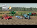 FS19 Timelapse #15 Уборочная зерновых, картошки МТЗ-82, МТЗ-1523, ДОН-1500Б, ЗИЛ-45065, ГАЗ-53